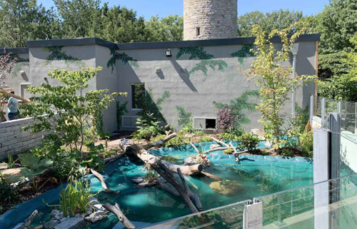 Neubau der Asienanlage mit Binturongs, Ottern, Stachelschweinen. Plumploris im Tierpark Bochum